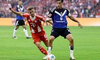 德甲-格纳布里闪击凯恩2射1传 拜仁5-0汉堡豪取3连胜